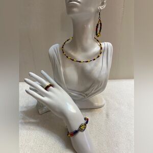 Colombian craft set necklace earrings bracelet and ring